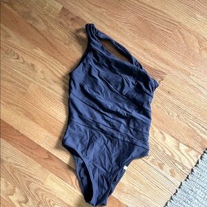 Elegant Navy Blue One-Piece Swimsuit